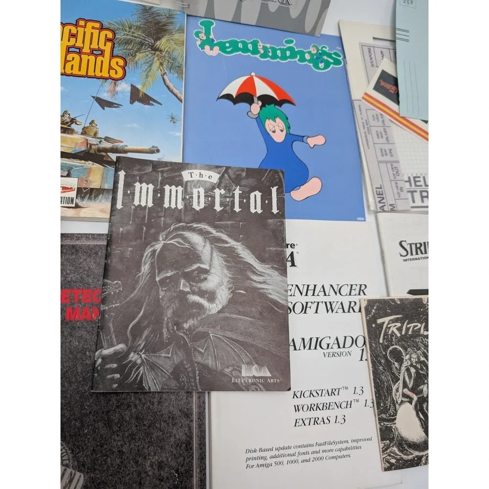 Commodore 64 Amiga Manuals Lot Immortal Lemmings Triple‎ X Plus More